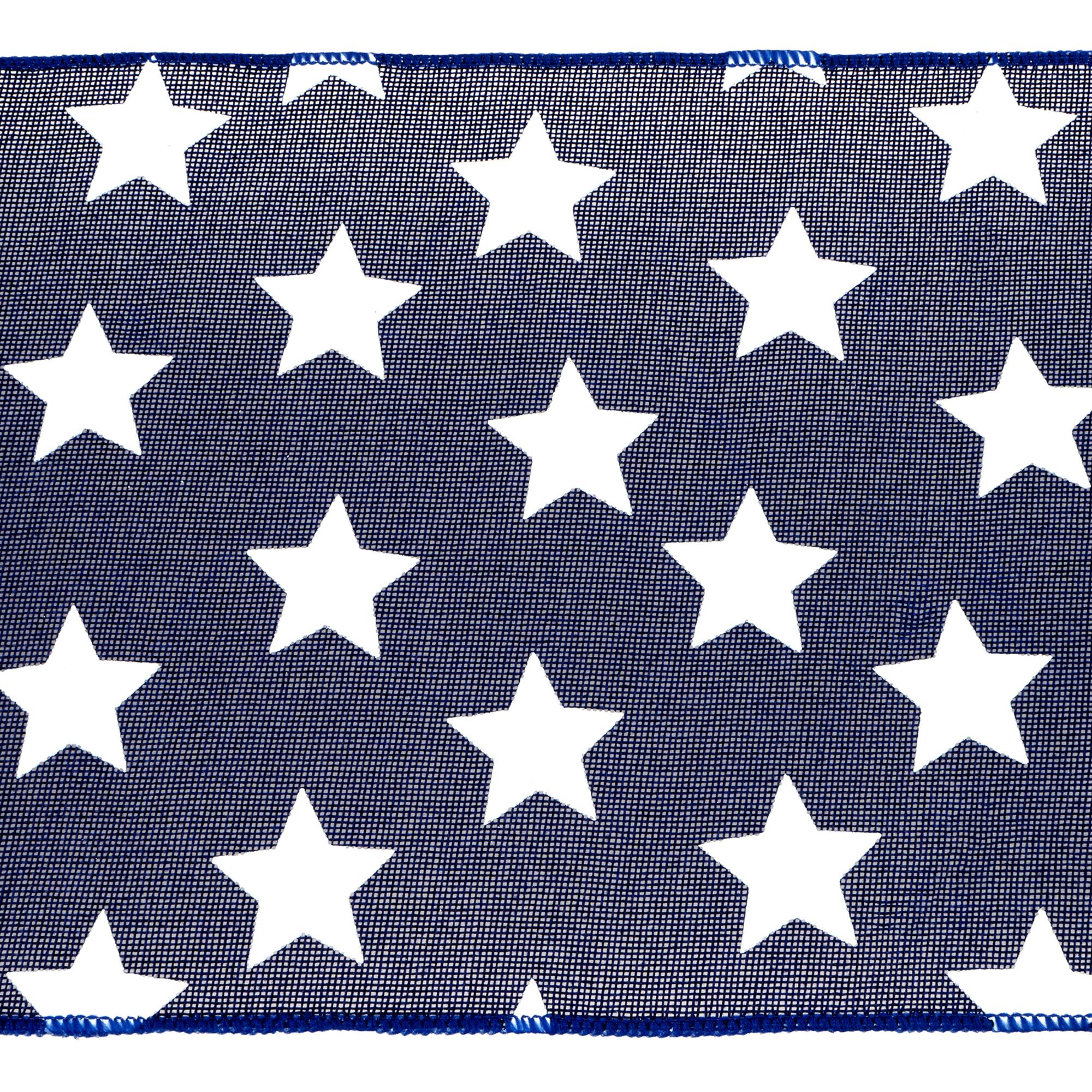9.5" x 3.3yd. Blue & White Stars Mesh by Celebrate It™